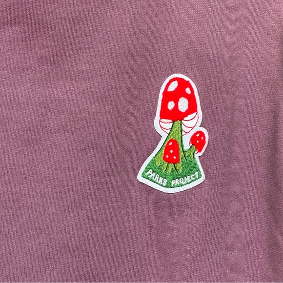 Parks Project Mushroom Patch Cropped Sweatshirt Purple Size Large - Picture 3 of 6